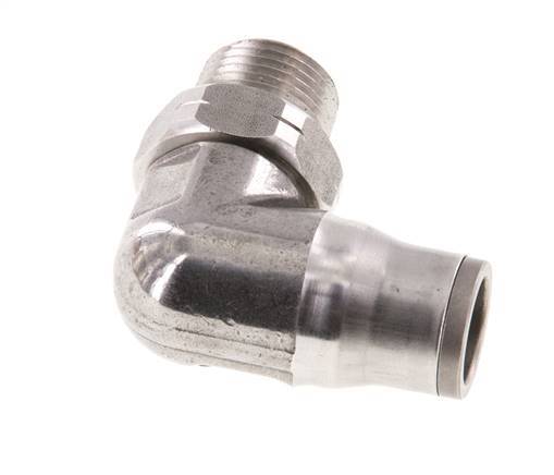 Codo de 12mm x 3/8'' NPT 90deg con rosca macho Acero inoxidable FKM Giratorio