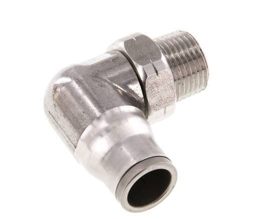 Codo de 12mm x 3/8'' NPT 90deg con rosca macho Acero inoxidable FKM Giratorio