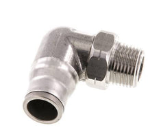 Codo de 12mm x 3/8'' NPT 90deg con rosca macho Acero inoxidable FKM Giratorio