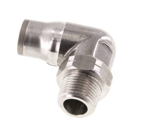Codo de 12mm x 3/8'' NPT 90deg con rosca macho Acero inoxidable FKM Giratorio