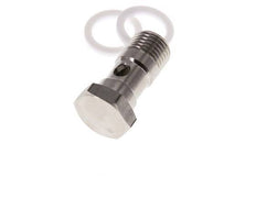 Perno Banjo de 1 vías de acero inoxidable con rosca macho G1/4'' PTFE L42mm