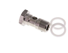 Perno Banjo de 1 vías de acero inoxidable con rosca macho G1/4'' PTFE L42mm