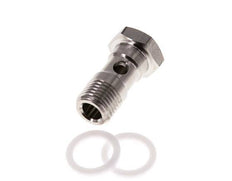 Perno Banjo de 1 vías de acero inoxidable con rosca macho G1/4'' PTFE L42mm
