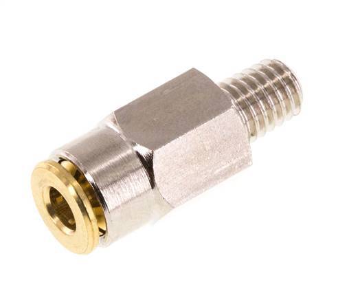 Racor de 4mm x M 6 (cónico) con rosca macho Latón NBRAlta presión [2 piezas]