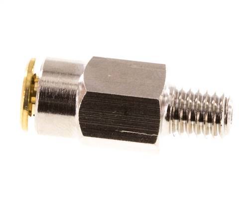 Racor de 4mm x M 6 (cónico) con rosca macho Latón NBRAlta presión [2 piezas]