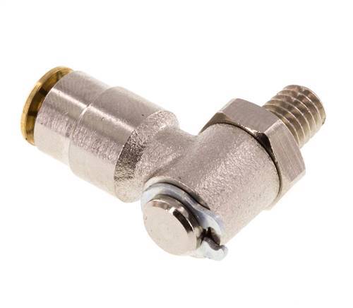 Racor de 4mm x M 6 90deg con rosca macho Latón NBR Giratorio