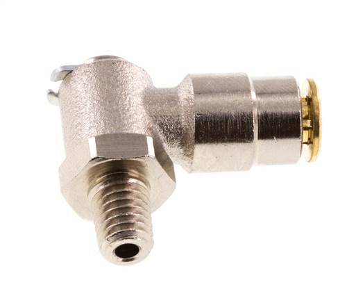 Racor de 4mm x M 6 90deg con rosca macho Latón NBR Giratorio