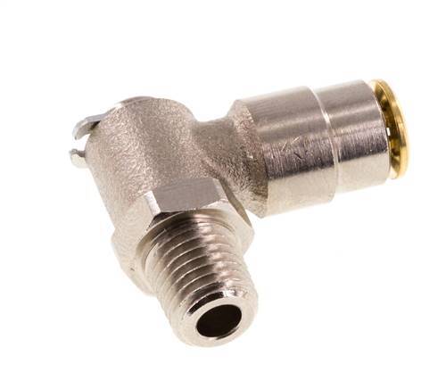 4mm x M 8 x 1 (cónico) Codo de 90deg Racor con rosca macho Latón NBR GiratorioAlta presión