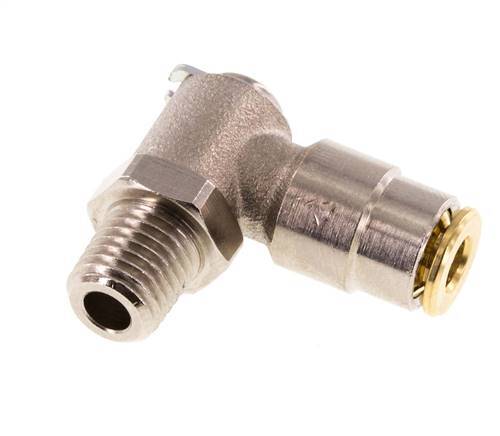 4mm x M 8 x 1 (cónico) Codo de 90deg Racor con rosca macho Latón NBR GiratorioAlta presión