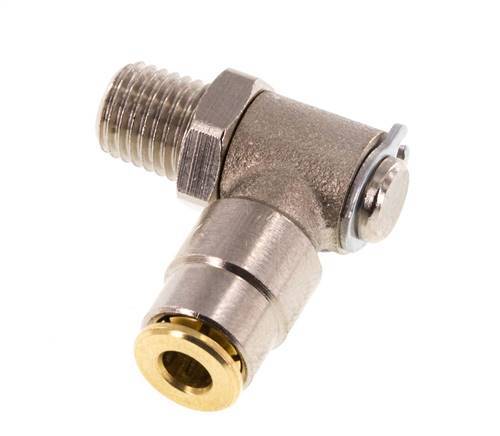 4mm x M 8 x 1 (cónico) Codo de 90deg Racor con rosca macho Latón NBR GiratorioAlta presión