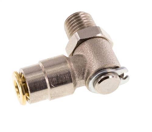 4mm x M 8 x 1 (cónico) Codo de 90deg Racor con rosca macho Latón NBR GiratorioAlta presión