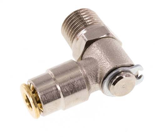 4mm x M 10 x 1 (cónico) Codo de 90deg Racor con rosca macho Latón NBR GiratorioAlta presión