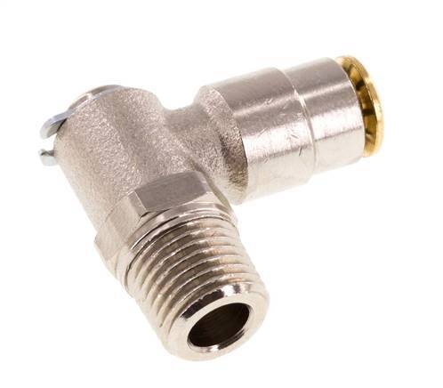 4mm x M 10 x 1 (cónico) Codo de 90deg Racor con rosca macho Latón NBR GiratorioAlta presión