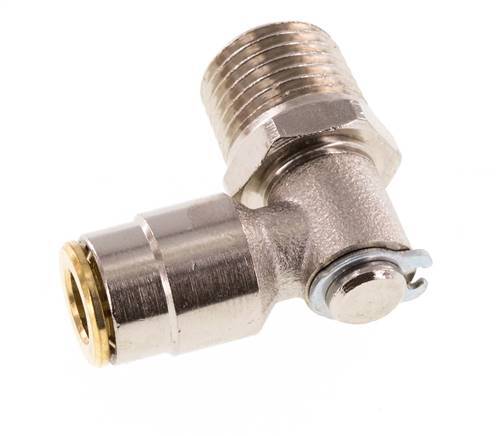 Racor de 6mm x R1/4'' 90deg con rosca macho Latón NBR Giratorio