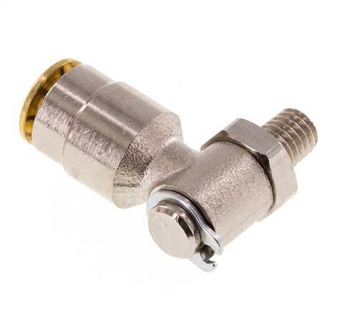 Racor de 6mm x M 6 90deg con rosca macho Latón NBR Giratorio