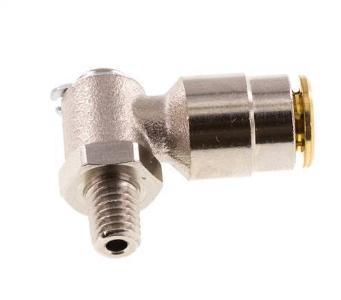 Racor de 6mm x M 6 90deg con rosca macho Latón NBR Giratorio