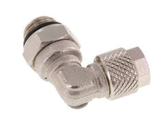 Codo de Latón Niquelado 6x4 & G1/8'' Rosca Macho NBR Giratoria [2 piezas]