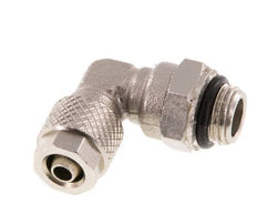 Codo de Latón Niquelado 6x4 & G1/8'' Rosca Macho NBR Giratoria [2 piezas]