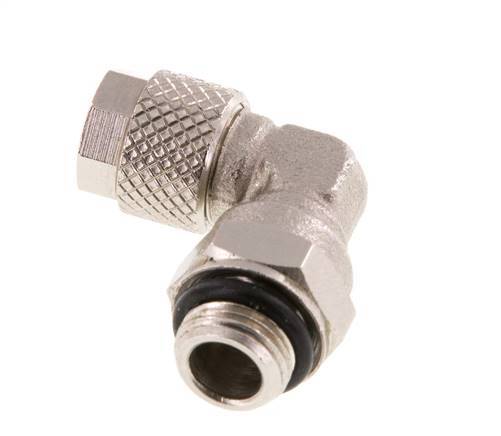 Codo de Latón Niquelado 6x4 & G1/8'' Rosca Macho NBR Giratoria [2 piezas]