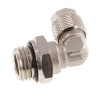 Codo de Latón Niquelado 6x4 & G1/4'' Rosca Macho NBR Giratoria [2 piezas]
