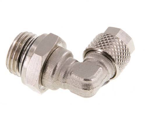 Codo de Latón Niquelado 6x4 & G1/4'' Rosca Macho NBR Giratoria [2 piezas]