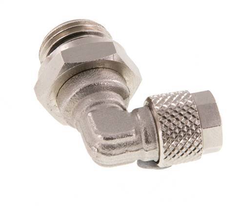 Codo de Latón Niquelado 6x4 & G1/4'' Rosca Macho NBR Giratoria [2 piezas]
