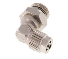 Codo de Latón Niquelado 6x4 & G1/4'' Rosca Macho NBR Giratoria [2 piezas]