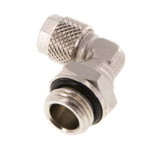 Codo de Latón Niquelado 6x4 & G1/4'' Rosca Macho NBR Giratoria [2 piezas]