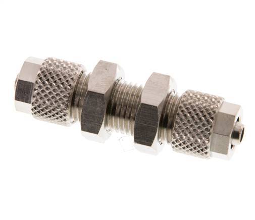Conector Recto Latón Niquelado 6x4 Pasamuros [2 piezas]