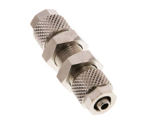 Conector Recto Latón Niquelado 6x4 Pasamuros [2 piezas]