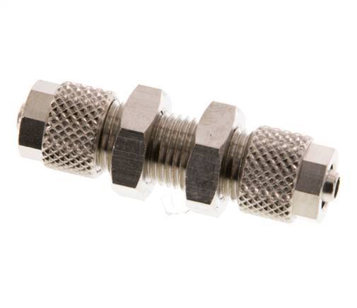 Conector Recto Latón Niquelado 6x4 Pasamuros [2 piezas]