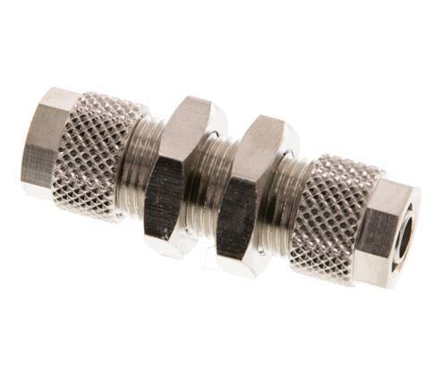 Conector Recto Latón Niquelado 8x6 Pasamuros [2 piezas]