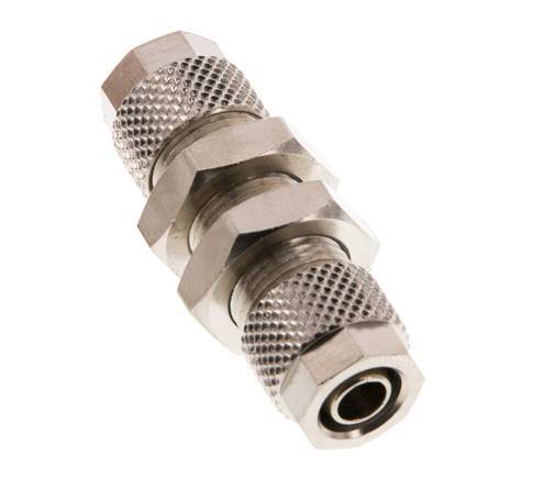 Conector Recto Latón Niquelado 8x6 Pasamuros [2 piezas]