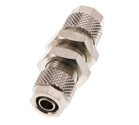 Conector Recto Latón Niquelado 8x6 Pasamuros [2 piezas]