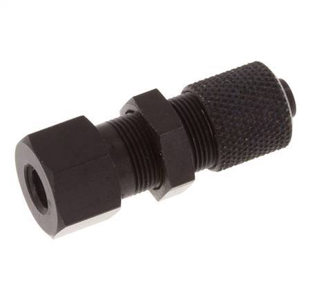 Racor recto de aluminio 6x4 y M5 con rosca hembra Pasamuros
