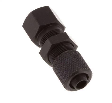 Racor recto de aluminio 6x4 y M5 con rosca hembra Pasamuros