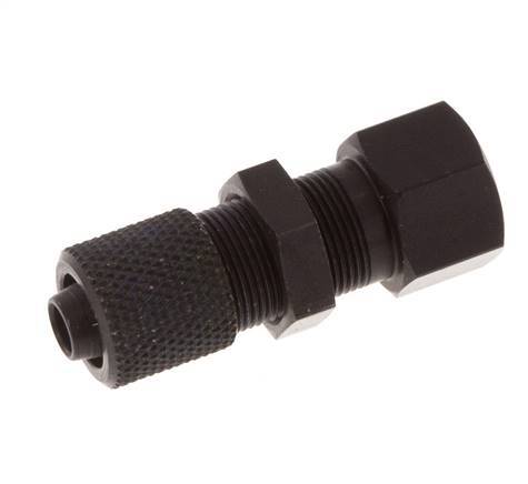 Racor recto de aluminio 6x4 y M5 con rosca hembra Pasamuros