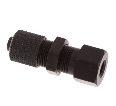 Racor recto de aluminio 6x4 y M5 con rosca hembra Pasamuros