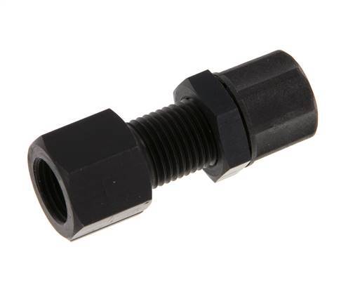 Racor recto de aluminio 6x4 y G1/8'' con rosca hembra Pasamuros