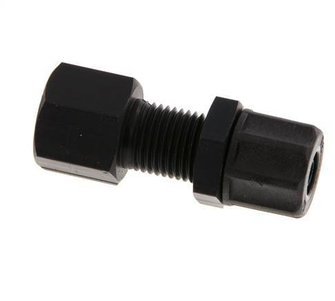 Racor recto de aluminio 6x4 y G1/8'' con rosca hembra Pasamuros
