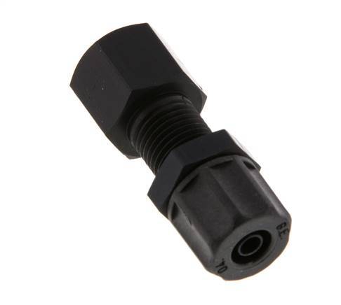 Racor recto de aluminio 6x4 y G1/8'' con rosca hembra Pasamuros