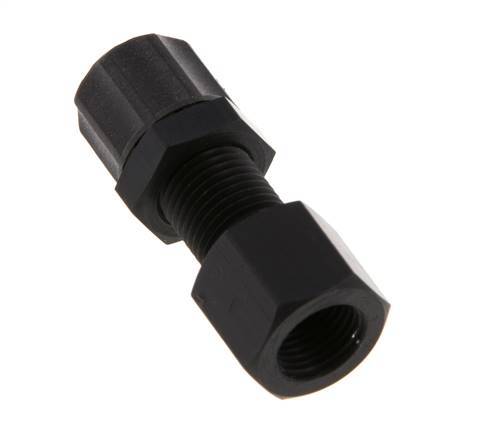 Racor recto de aluminio 6x4 y G1/8'' con rosca hembra Pasamuros