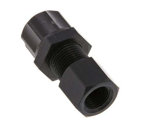 Racor recto de aluminio 8x6 y G1/8'' con rosca hembra Pasamuros