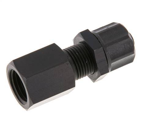 Racor recto de aluminio 8x6 y G1/4'' con rosca hembra Pasamuros