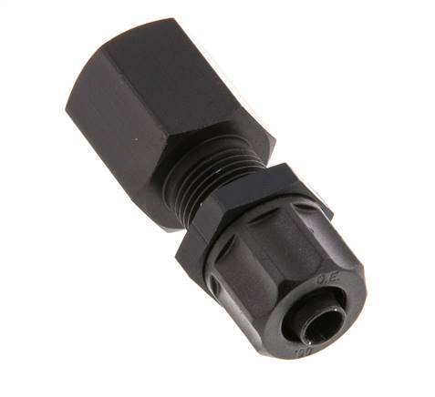 Racor recto de aluminio 8x6 y G1/4'' con rosca hembra Pasamuros