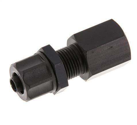 Racor recto de aluminio 8x6 y G1/4'' con rosca hembra Pasamuros