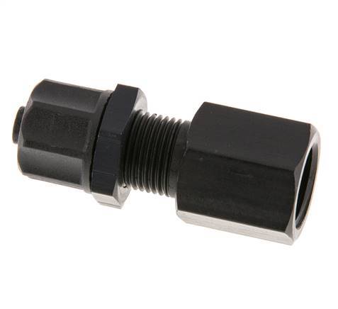 Racor recto de aluminio 8x6 y G1/4'' con rosca hembra Pasamuros
