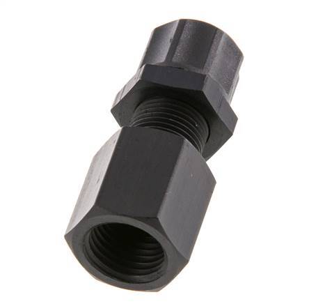 Racor recto de aluminio 8x6 y G1/4'' con rosca hembra Pasamuros