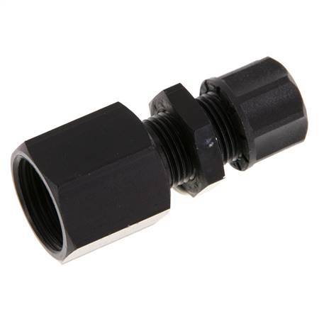Racor recto de aluminio 8x6 y G3/8'' con rosca hembra Pasamuros