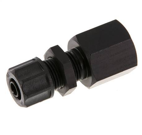 Racor recto de aluminio 8x6 y G3/8'' con rosca hembra Pasamuros